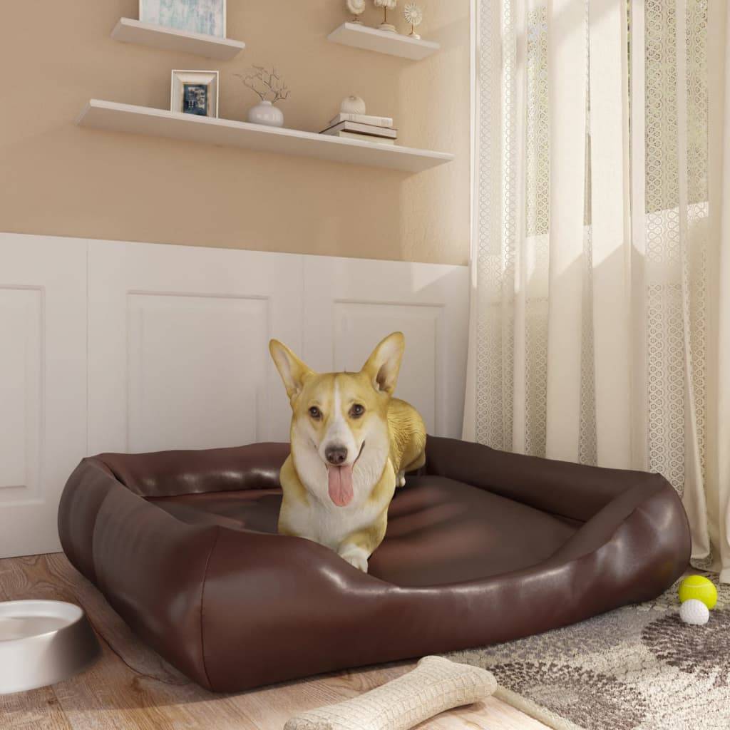 Vidaxl - Lit pour chien Marron 80x68x23 cm Similicuir vidaXL 171244 - Imagen 1