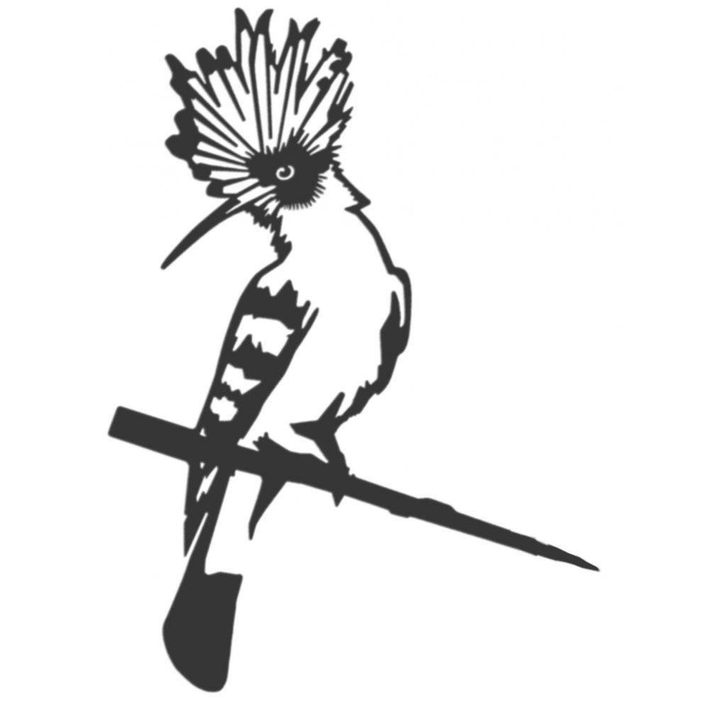 Metalbird - Oiseau sur pique huppe fasciée eurasienne en acier corten - Imagen 2