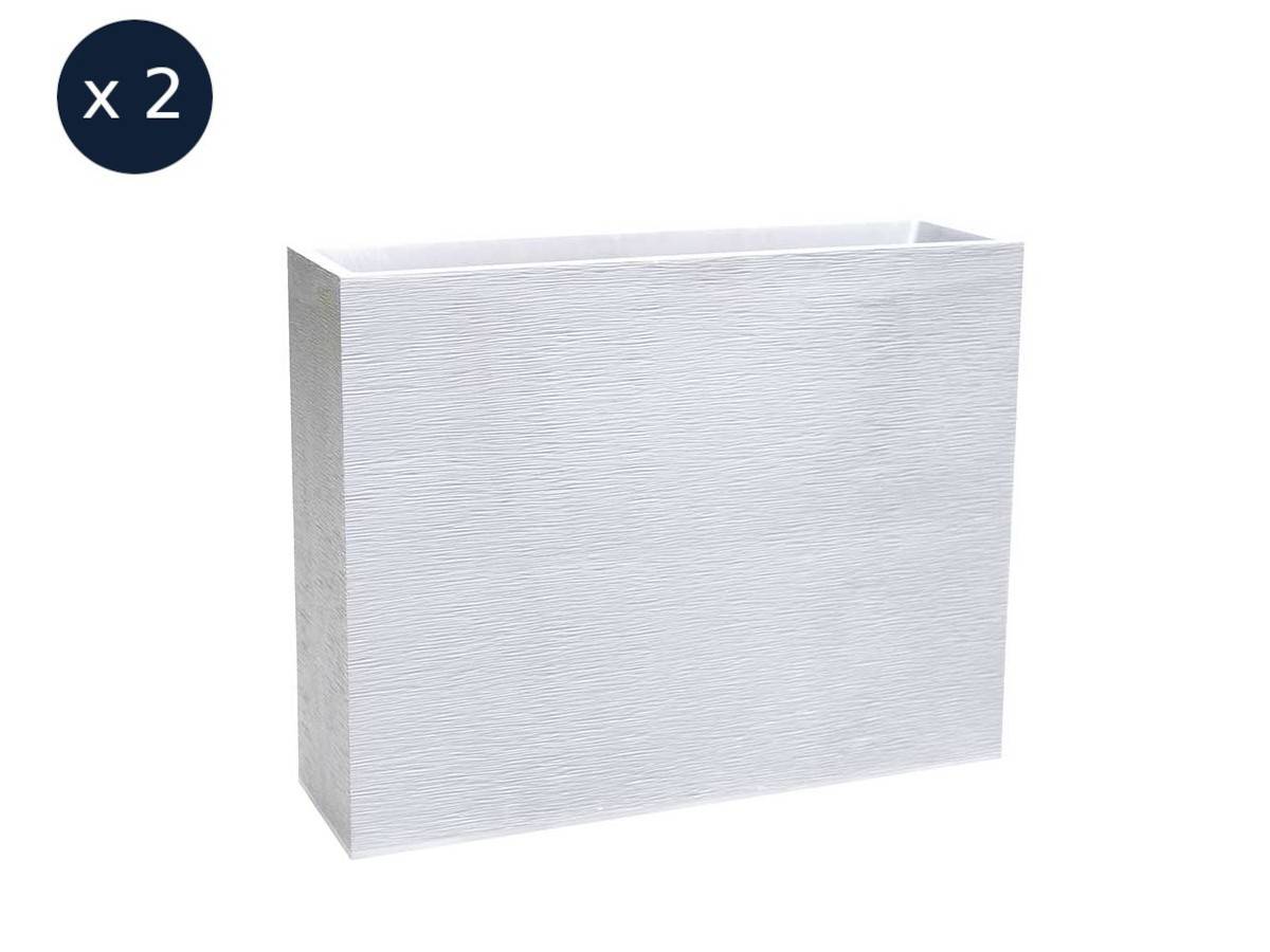 Eda - 2 Jardinières rectangulaire Graphit - 99,5 x 29,5 x 78,5 cm - 63 L - Blanc cérusé - Eda - Imagen 1