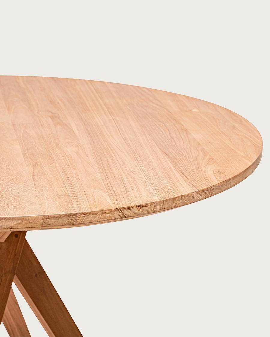 Shiraz - Table repas ronde en teck massif D110 cm 4/6 pers. - UNIQKA - Imagen 5