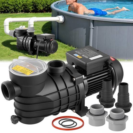 Vevor - VEVOR Pompe piscine hors-sol 250 W, 11 700 L/h, 8 m, vitesse unique, panier filtrant et couvercle, 220-240 V CA - Image 1