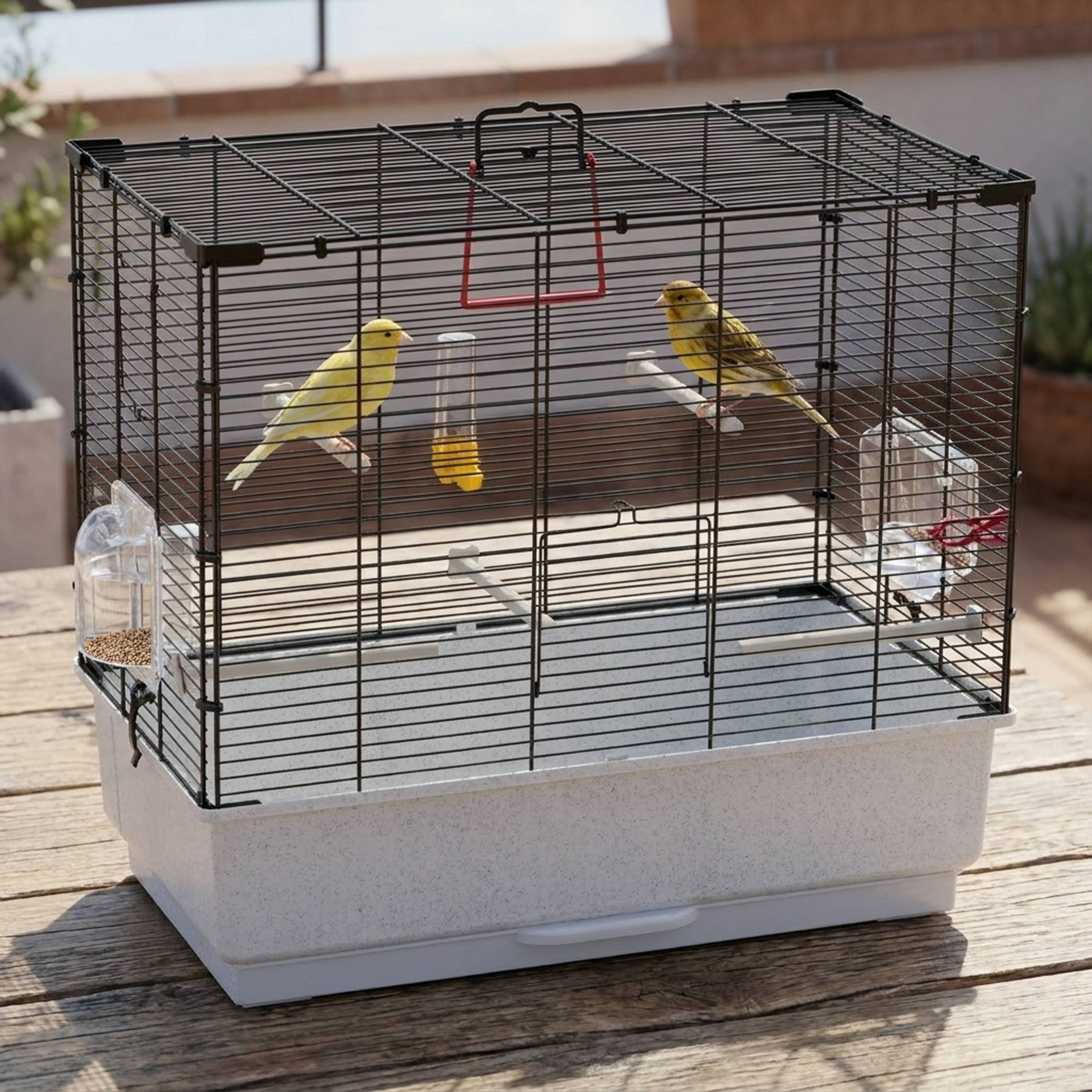 Ferplast - Ferplast Cage Oiseau PIANO 4, Cage Canari Oiseaux, avec Mangeoires, Abreuvoir pour Oiseaux, 59 x 33 x h 55 cm, avec Accessoires, Plateau Amovible - Image 4