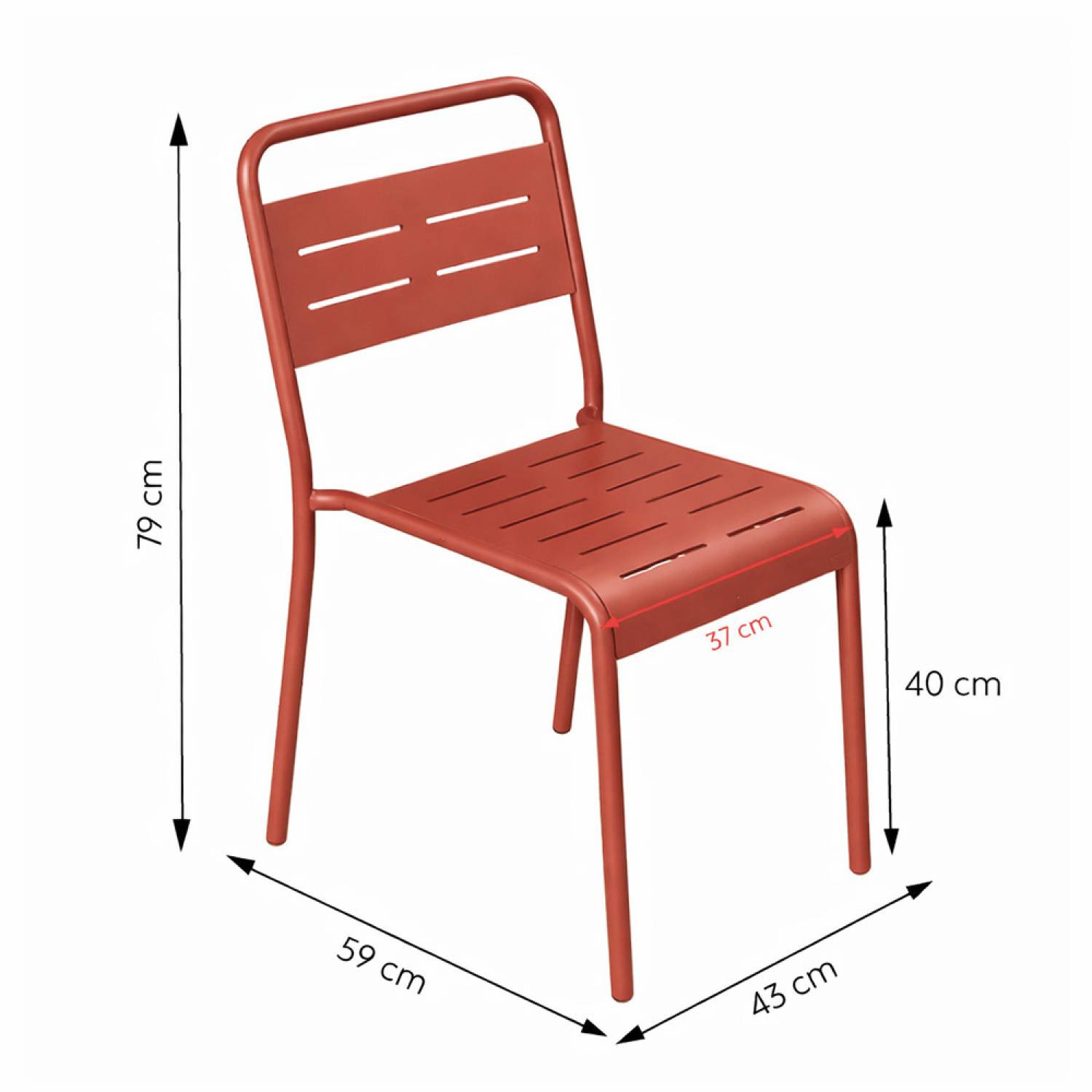 Ensemble table de jardin 234 cm et 10 chaises terracotta BERGAME - Image 4