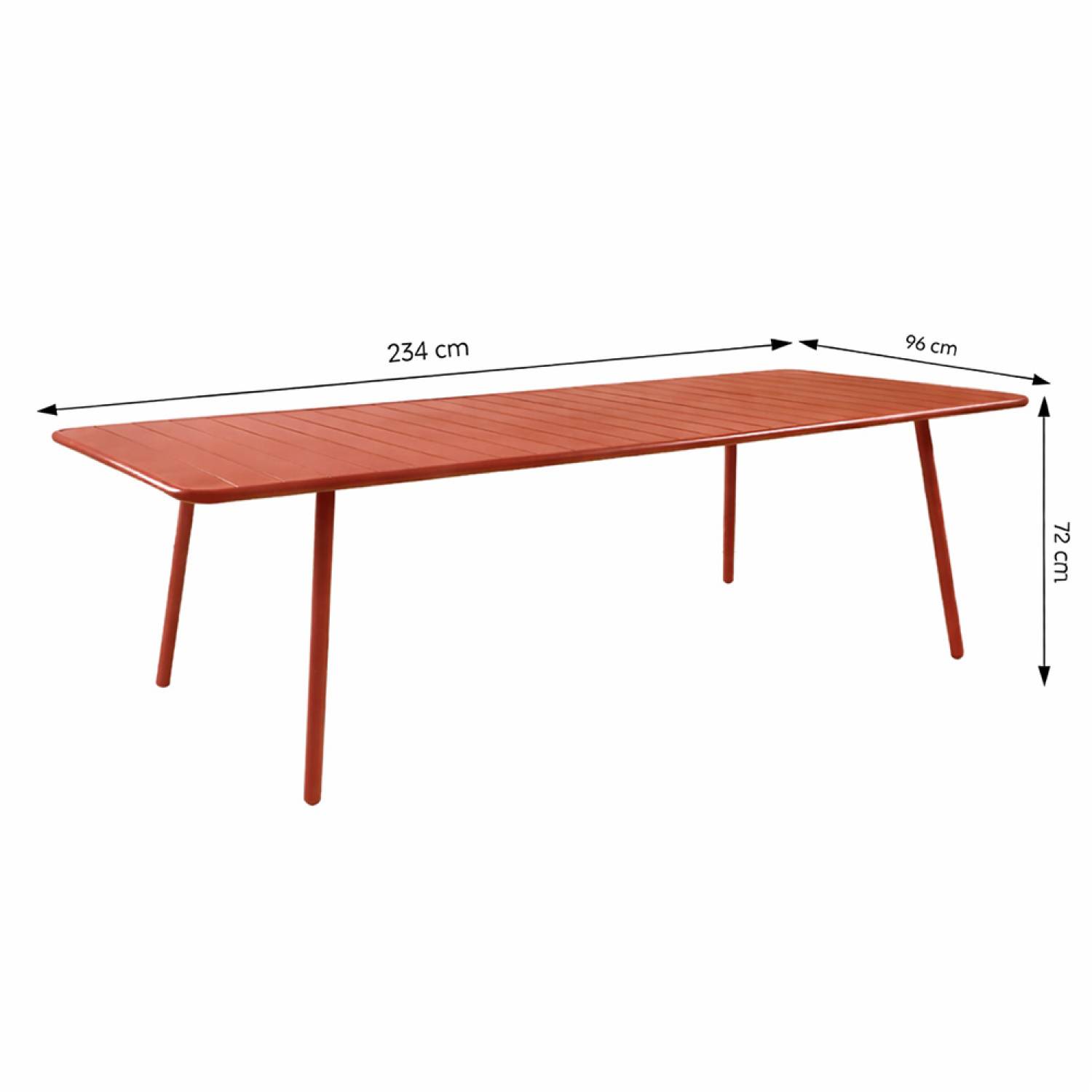 Ensemble table de jardin 234 cm et 10 chaises terracotta BERGAME - Image 3