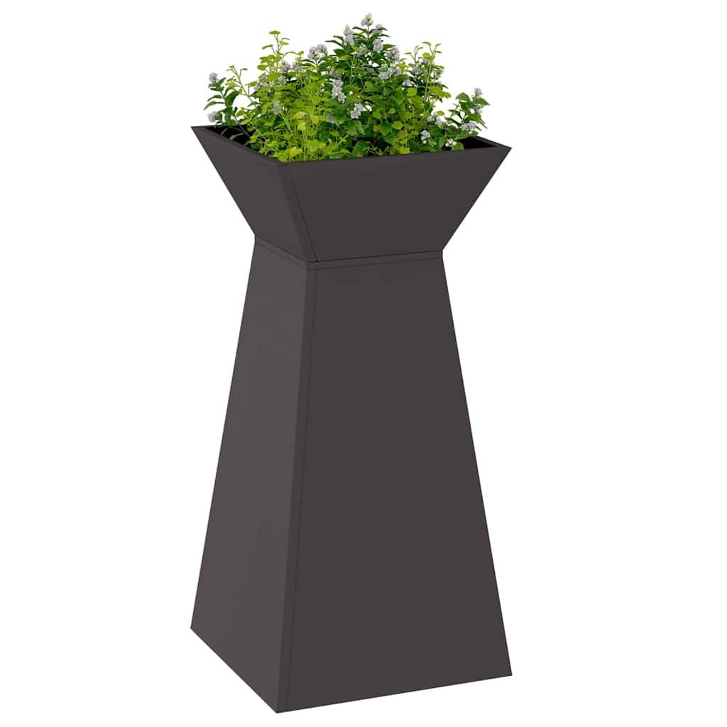 2pcs Jardinière à pilier - Pot De Fleurs Noir 35 x 35 x 73 cm Acier g56 - Image 3