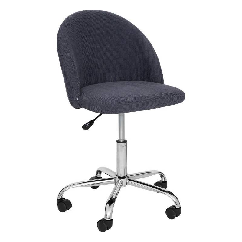 Atmosphera - Chaise de bureau velours gris Geos Atmosphera - Image 1