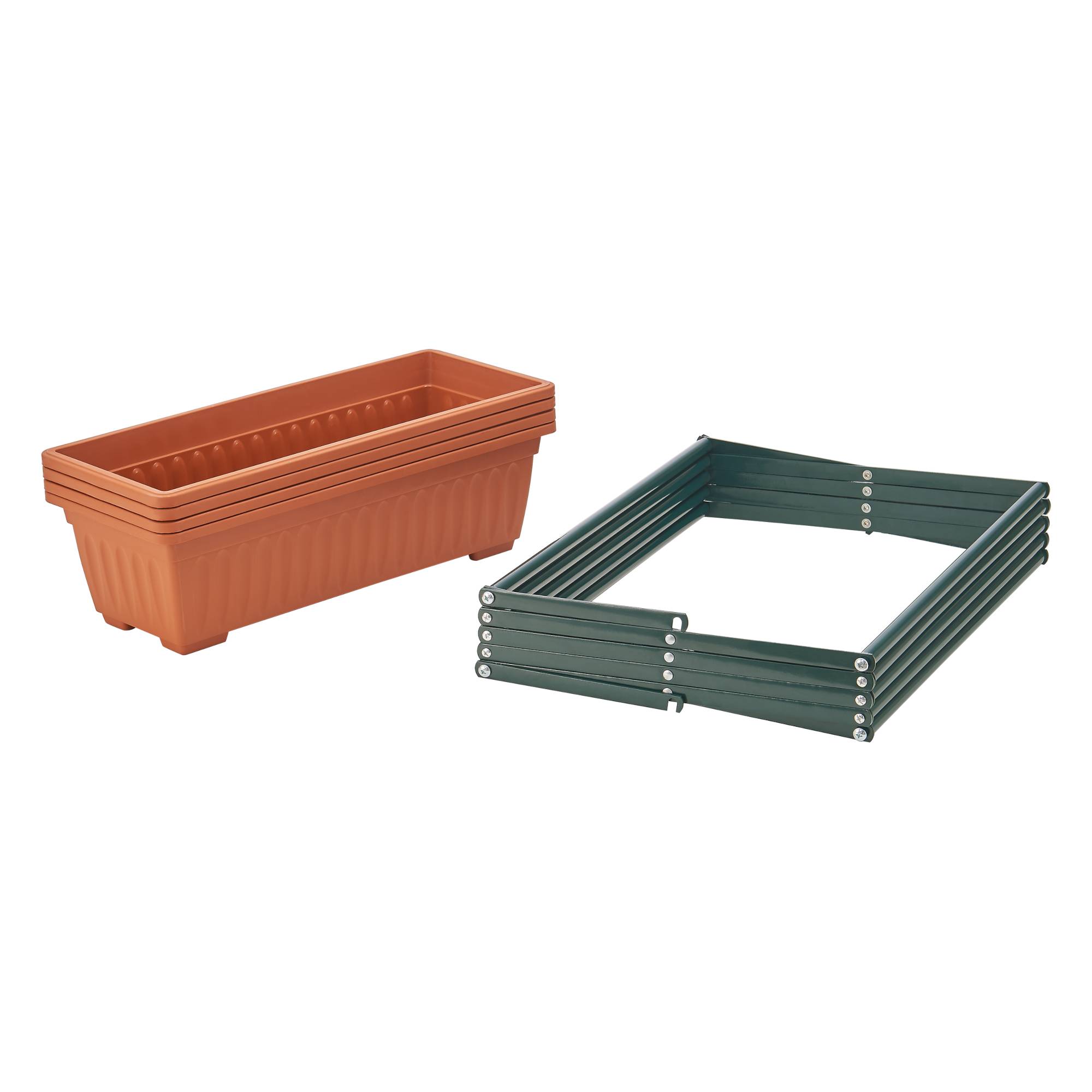 Jardinière verticale Veenendaal à 4 niveaux 51 x 21 x 125 cm vert foncé marron [en.casa] - Imagen 6