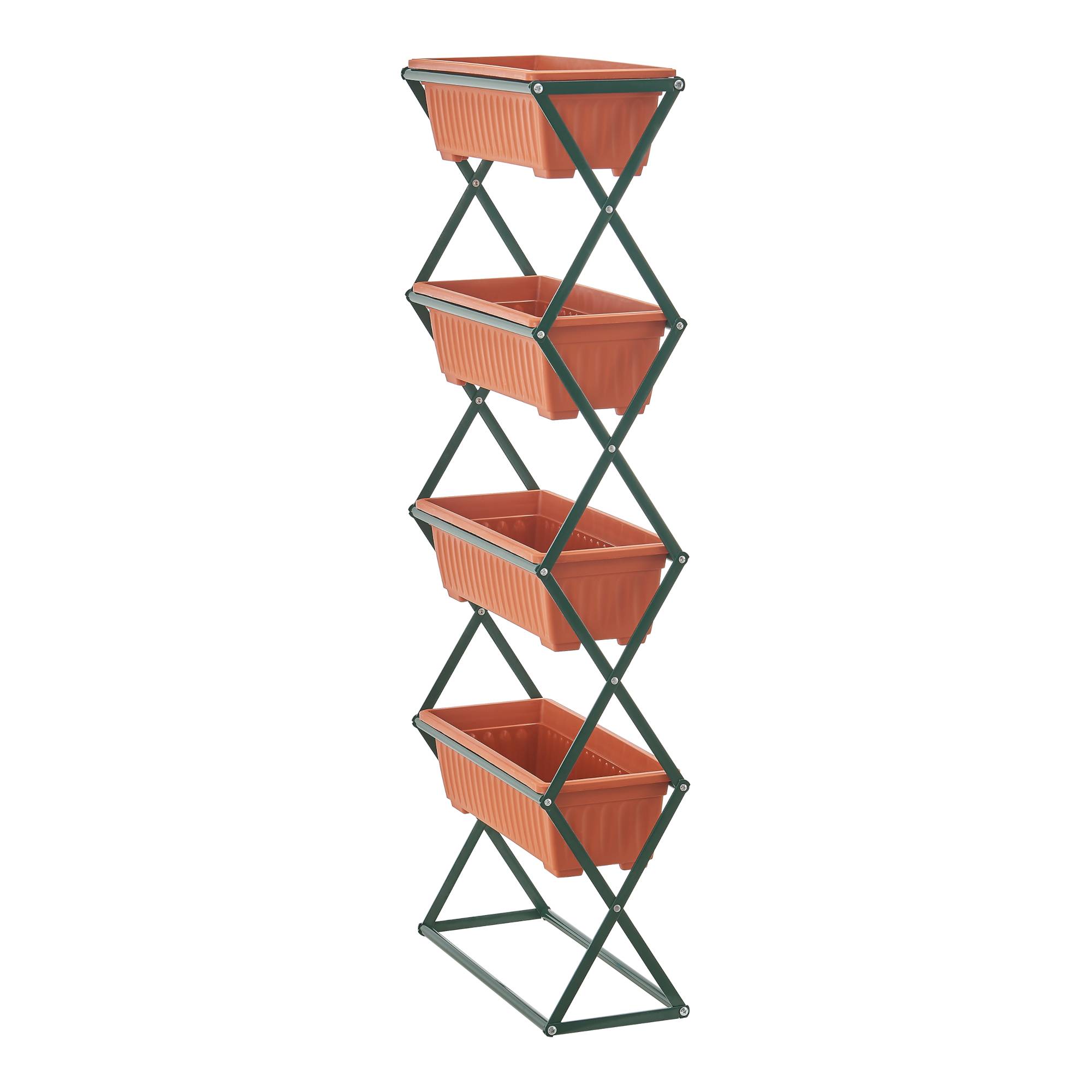 Jardinière verticale Veenendaal à 4 niveaux 51 x 21 x 125 cm vert foncé marron [en.casa] - Imagen 5