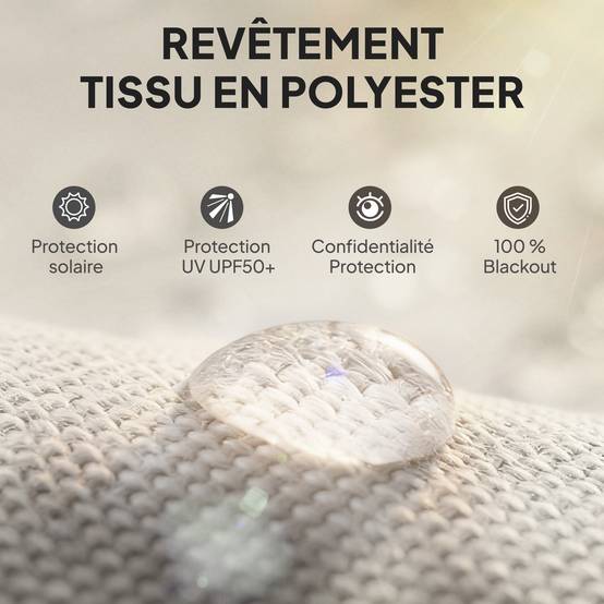Store enrouleur vertical polyester balcon brise-vue anti-UV cassette alu 250 x 160 cm crème - ComfortXL Outdoor Living - Image 7