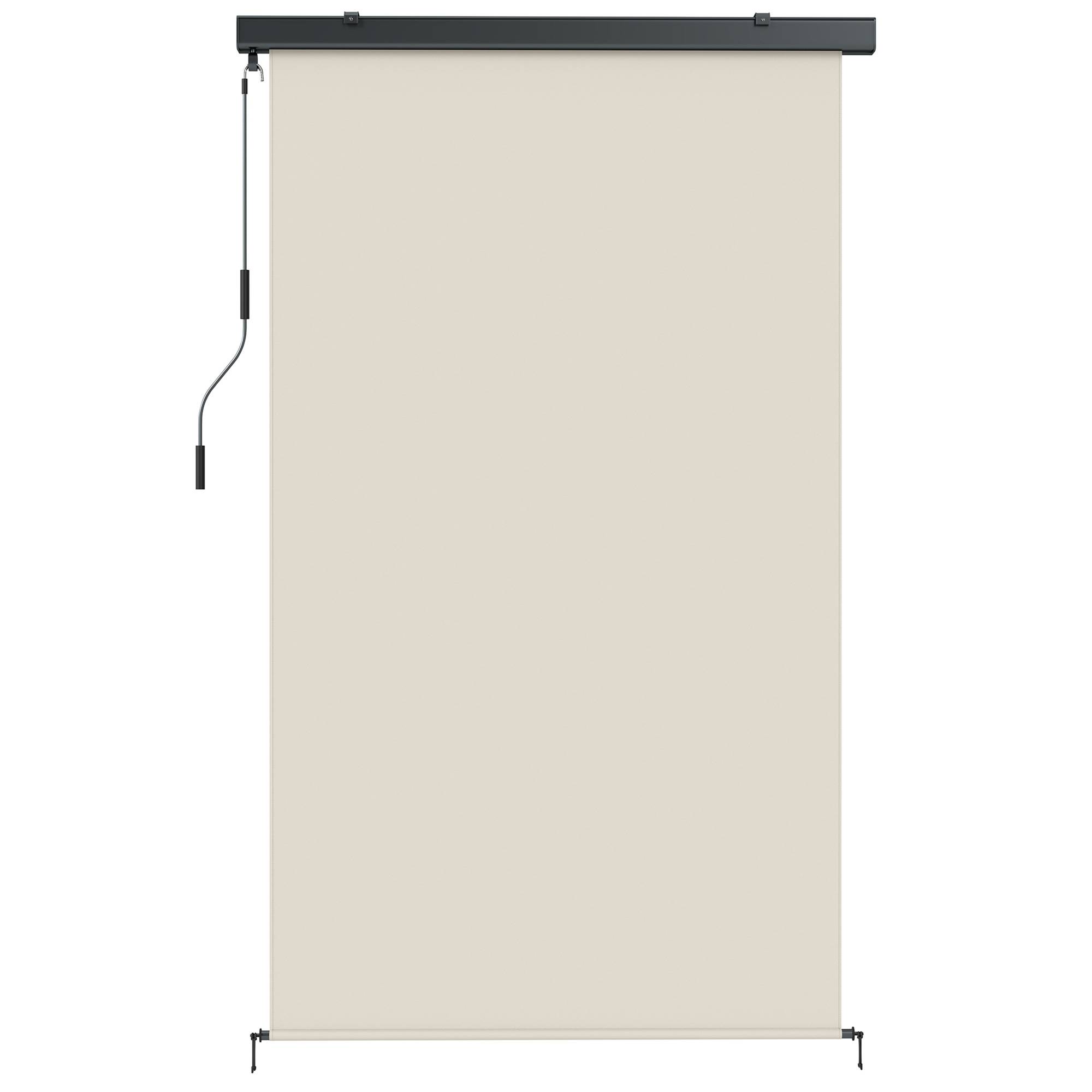 Store enrouleur vertical polyester balcon brise-vue anti-UV cassette alu 250 x 160 cm crème - ComfortXL Outdoor Living - Imagen 1