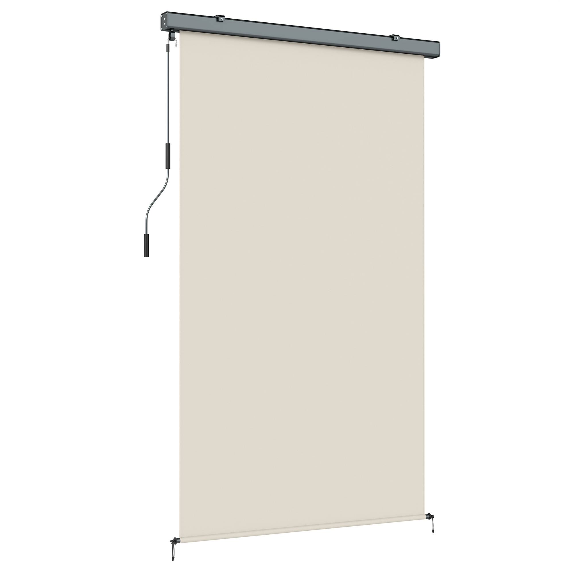 Store enrouleur vertical polyester balcon brise-vue anti-UV cassette alu 250 x 160 cm crème - ComfortXL Outdoor Living - Imagen 2
