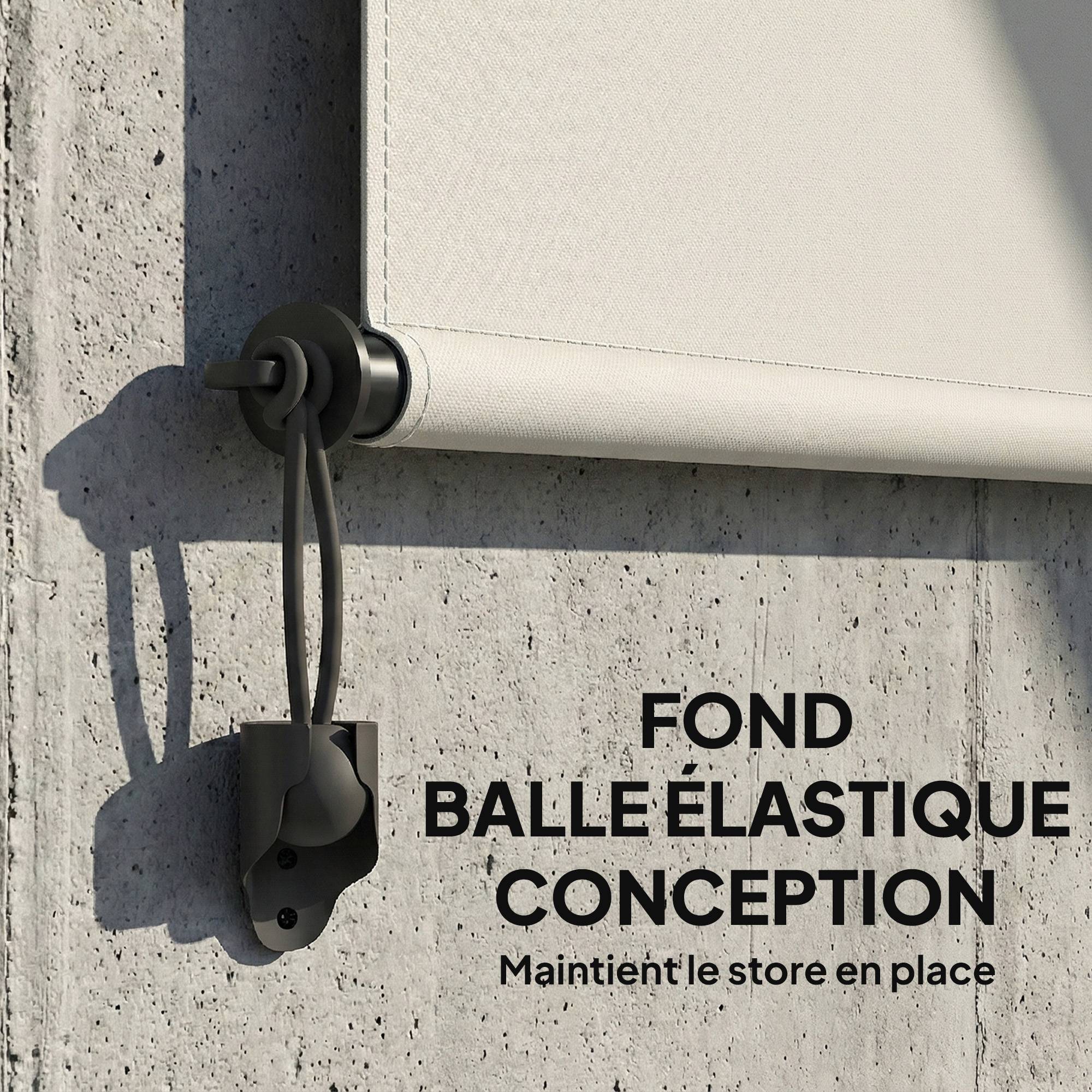 Store enrouleur vertical polyester balcon brise-vue anti-UV cassette alu 250 x 160 cm crème - ComfortXL Outdoor Living - Imagen 10