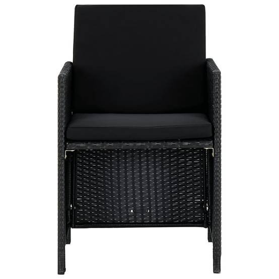Salon de jardin repas 8 personnes résine tressée encastrable et pliable Noir – ComfortXL Outdoor Living - Image 4