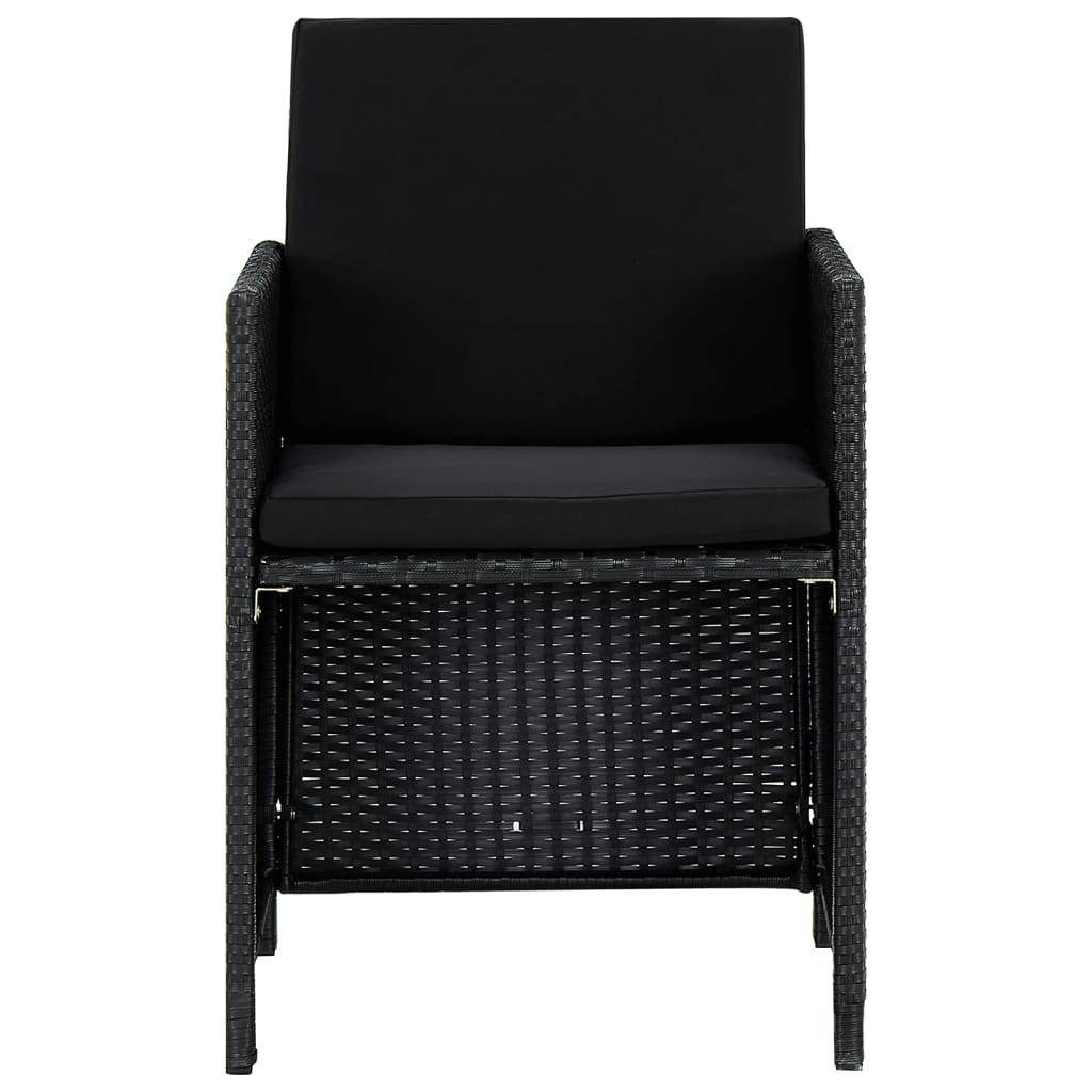 Salon de jardin repas 8 personnes résine tressée encastrable et pliable Noir – ComfortXL Outdoor Living - Image 4