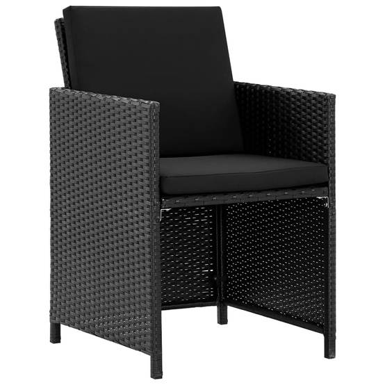 Salon de jardin repas 8 personnes résine tressée encastrable et pliable Noir – ComfortXL Outdoor Living - Image 3