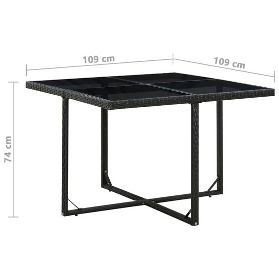 Salon de jardin repas 8 personnes résine tressée encastrable et pliable Noir – ComfortXL Outdoor Living - Image 8