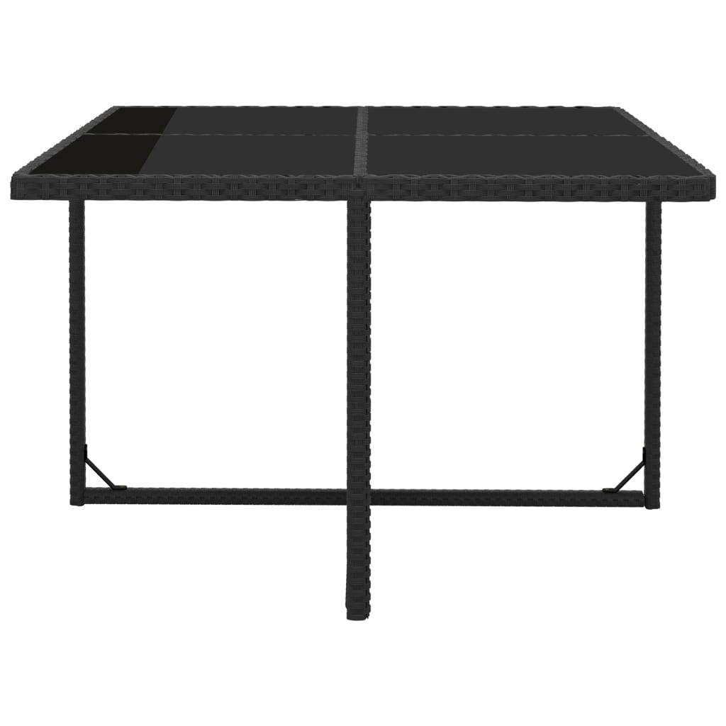 Salon de jardin repas 8 personnes résine tressée encastrable et pliable Noir – ComfortXL Outdoor Living - Image 6