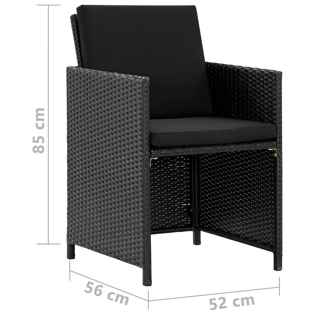 Salon de jardin repas 8 personnes résine tressée encastrable et pliable Noir – ComfortXL Outdoor Living - Image 7