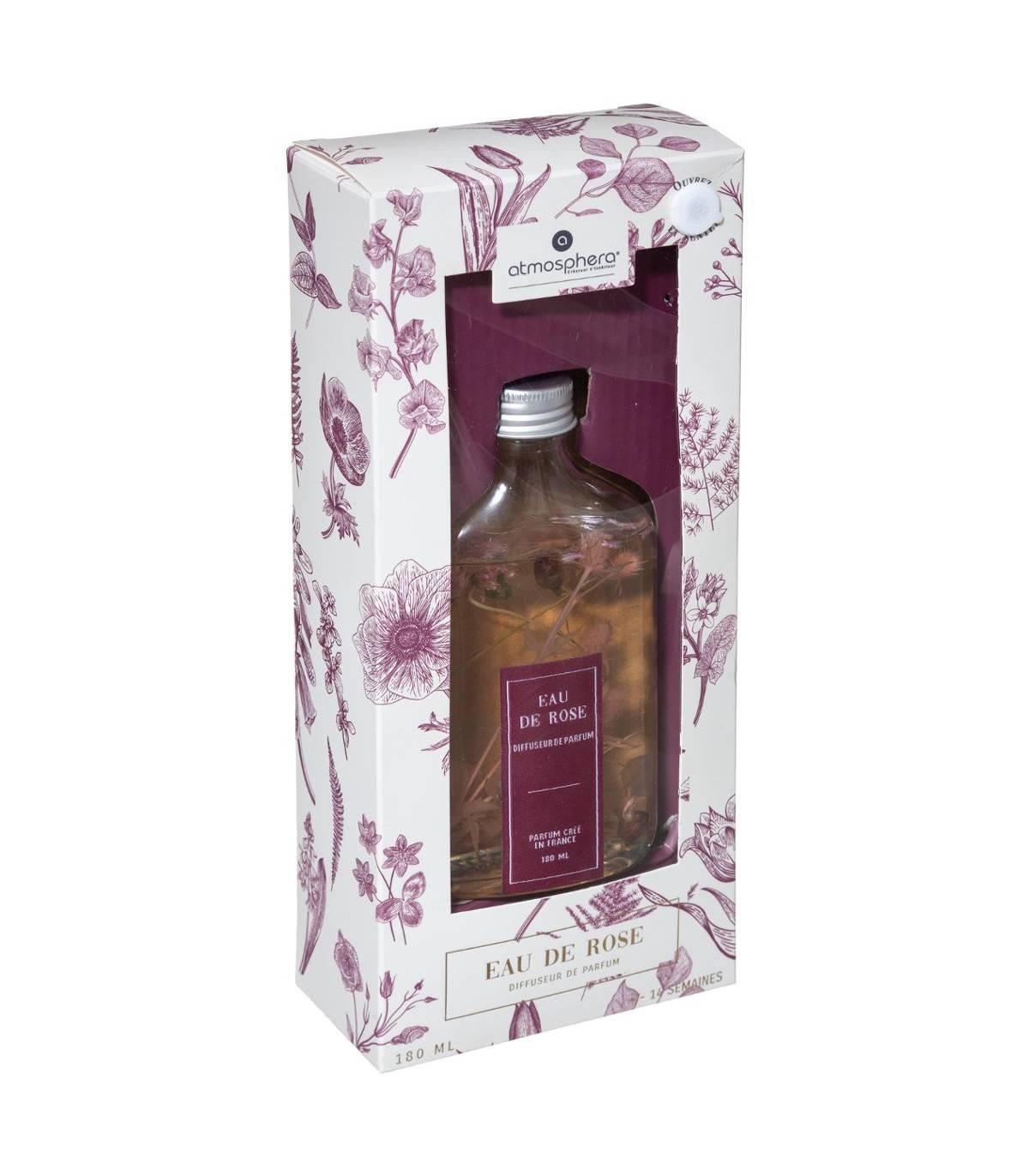 Diffuseur de parfum  Eau de rose 180 ml avec 6 bâtonnets - Imagen 2