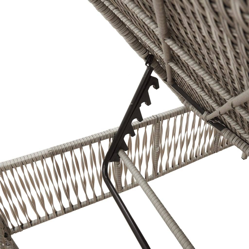 Vidaxl - Chaises longues avec coussins lot de 2 gris résine tressée vidaXL 3261601 - Image 5