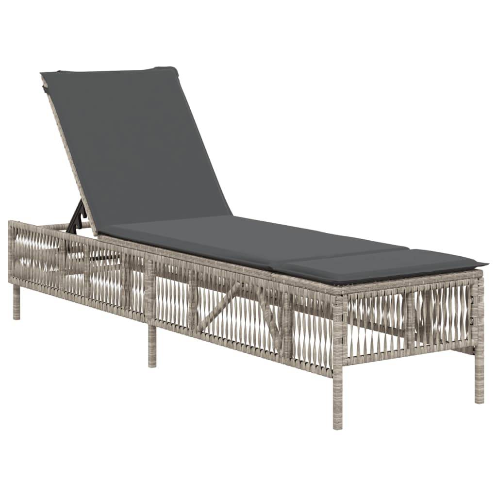 Vidaxl - Chaises longues avec coussins lot de 2 gris résine tressée vidaXL 3261601 - Image 9