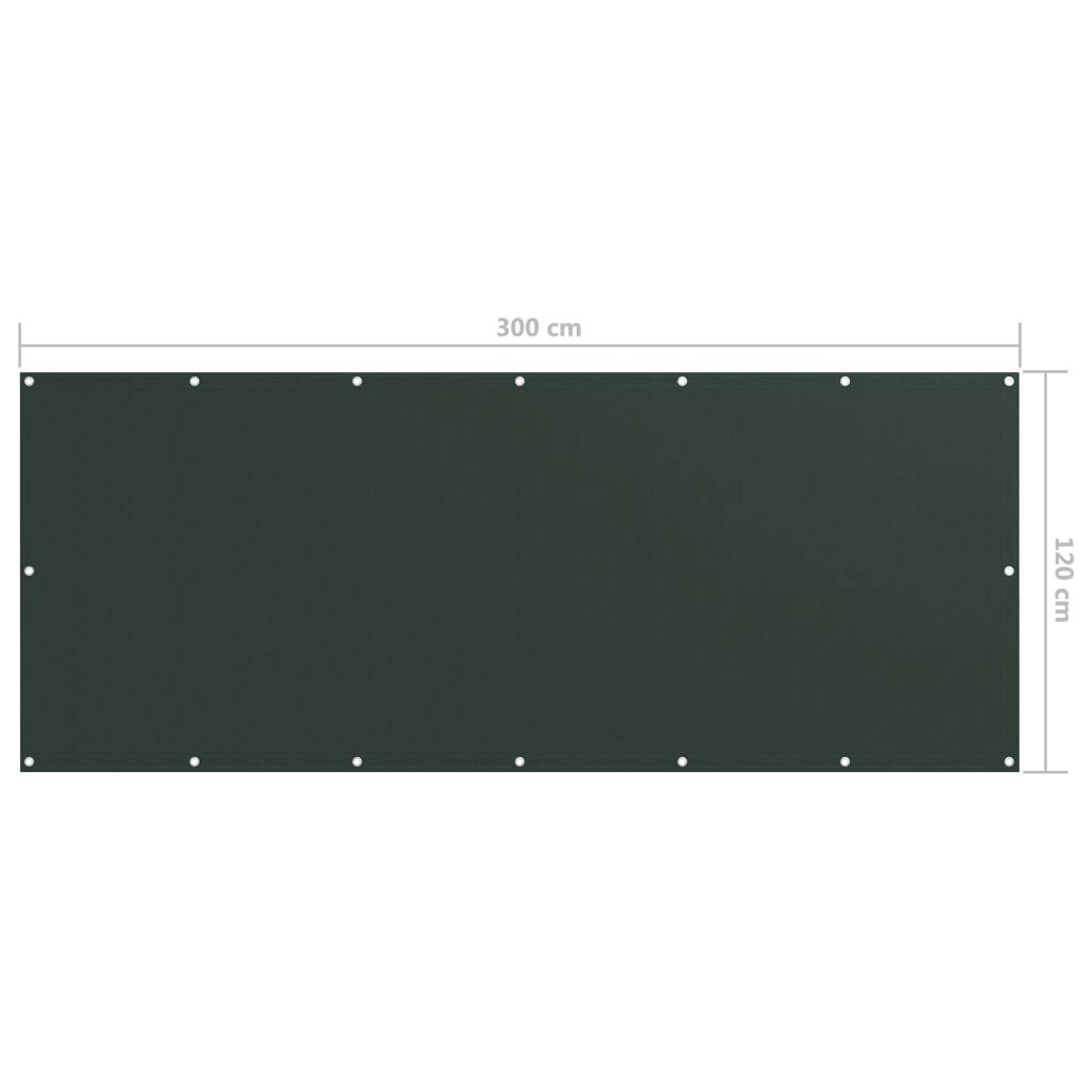 Helloshop26 - Écran de balcon brise pare vue protection confidentialité vert foncé 120 x 300 cm tissu oxford - Imagen 5
