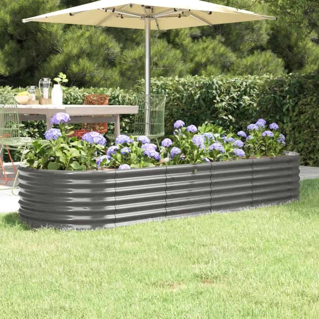 Vidaxl - Lit surélevé de jardin Acier galvanisé 224x80x36 cm gris vidaXL 318919 - Imagen 1
