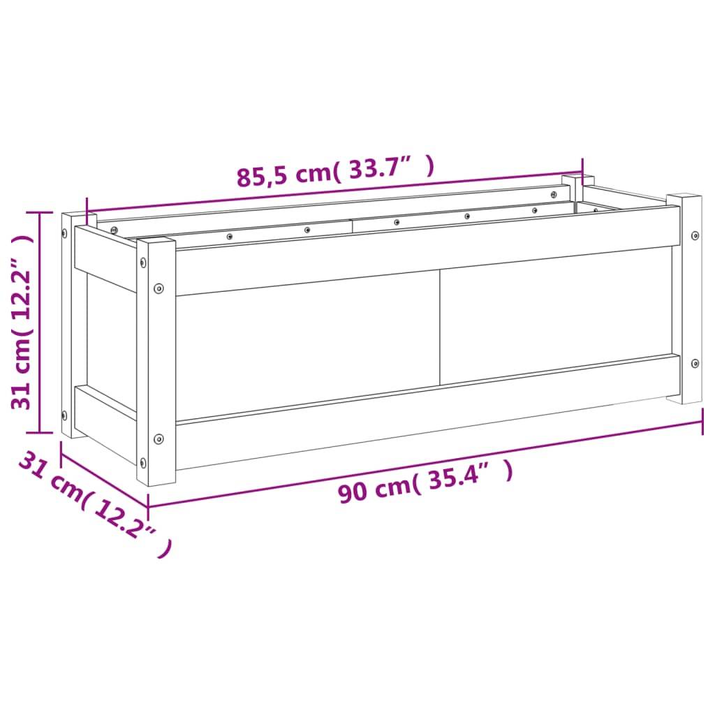 Vidaxl - Jardinière d'extérieur 90x31x31 cm bois de pin massif vidaXL 837449 - Image 3