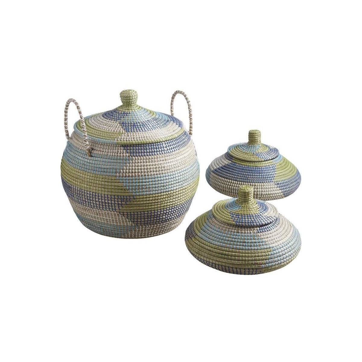 Aubry Gaspard - Panier rond jonc de mer (Lot de 3) - Imagen 1