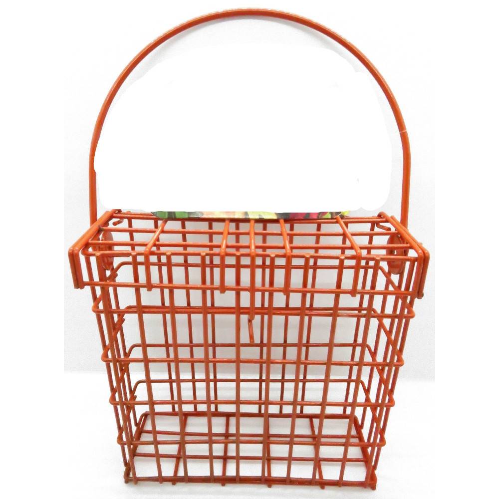 Support pour pain de graisse en métal orange pour oiseaux - Image 2