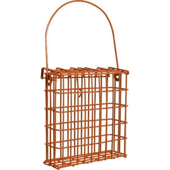 Support pour pain de graisse en métal orange pour oiseaux - Image 1