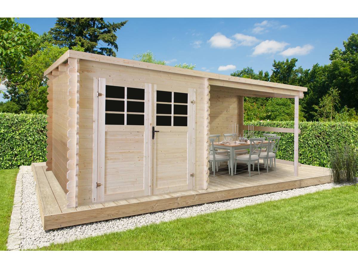 Abri Jardin Bois -12.25 M² - 5.15 X 2.38 X 2.06 M - 28mm -solid - Imagen 2