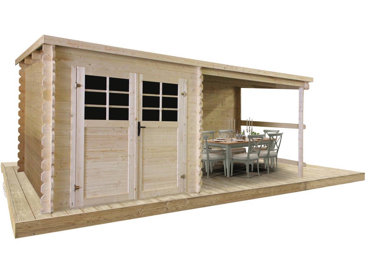 Abri Jardin Bois -12.25 M² - 5.15 X 2.38 X 2.06 M - 28mm -solid - Imagen 1