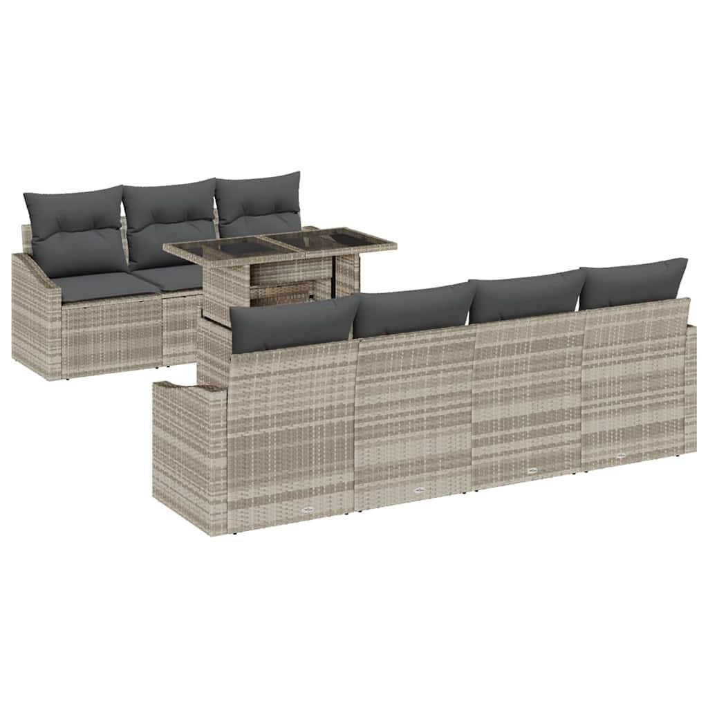 ComfortXL - Salon de jardin modulable 8 pièces en poly rotin pour balcon et jardin Gris clair – ComfortXL Outdoor Living - Image 2