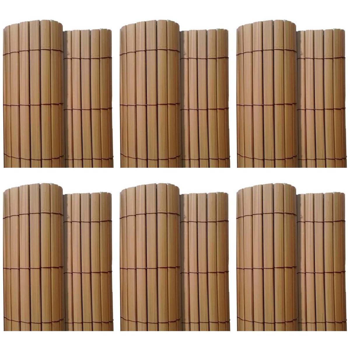 Canisse en PVC effet teck double face qualité + (Lot de 6) - Imagen 1
