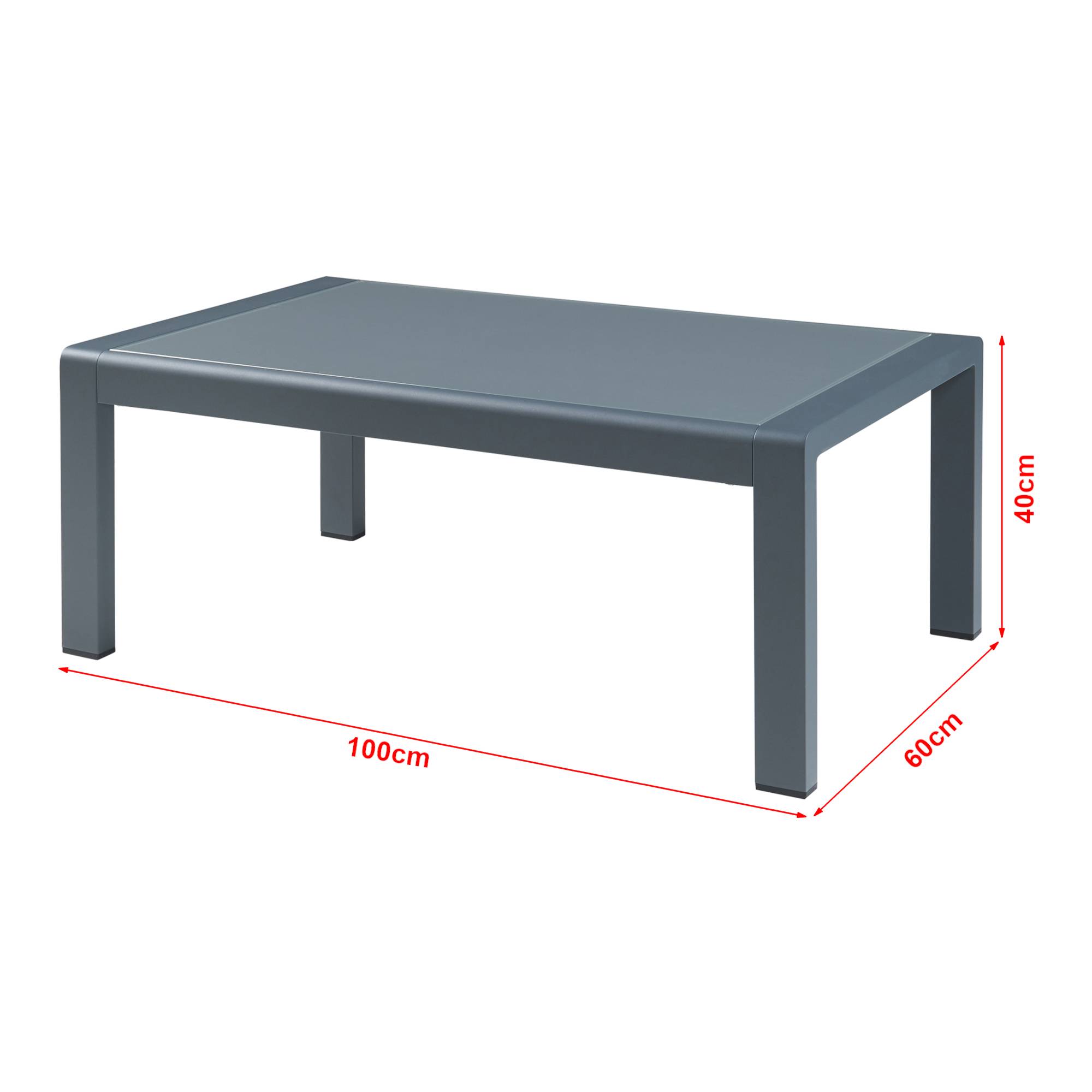 Casa.Pro - Salon de jardin 2 pièces Avise table basse avec canapél anthracite gris foncé casa.pro - Imagen 5