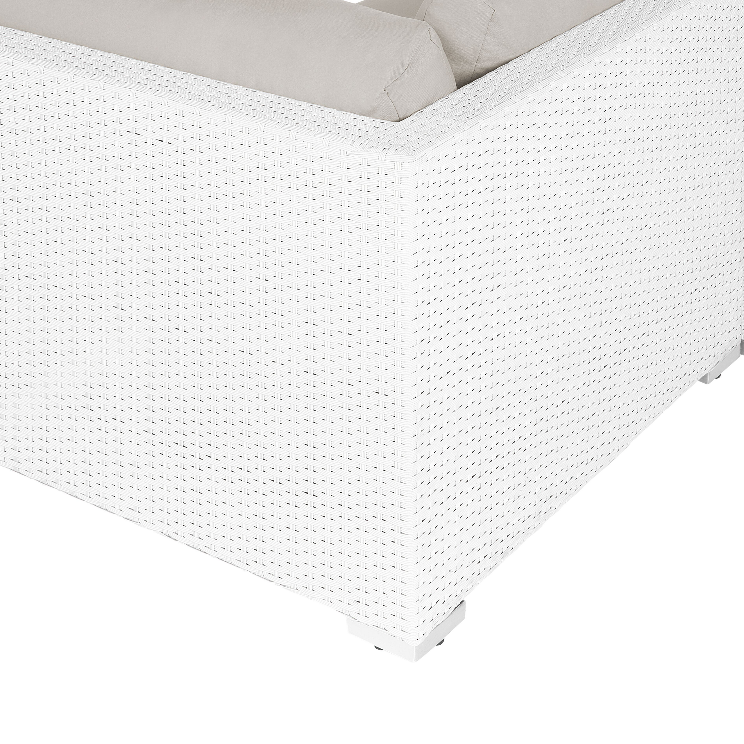 Beliani - Set de jardin, 4 Personnes Polyrotin Blanc SANO - Beliani - Imagen 10
