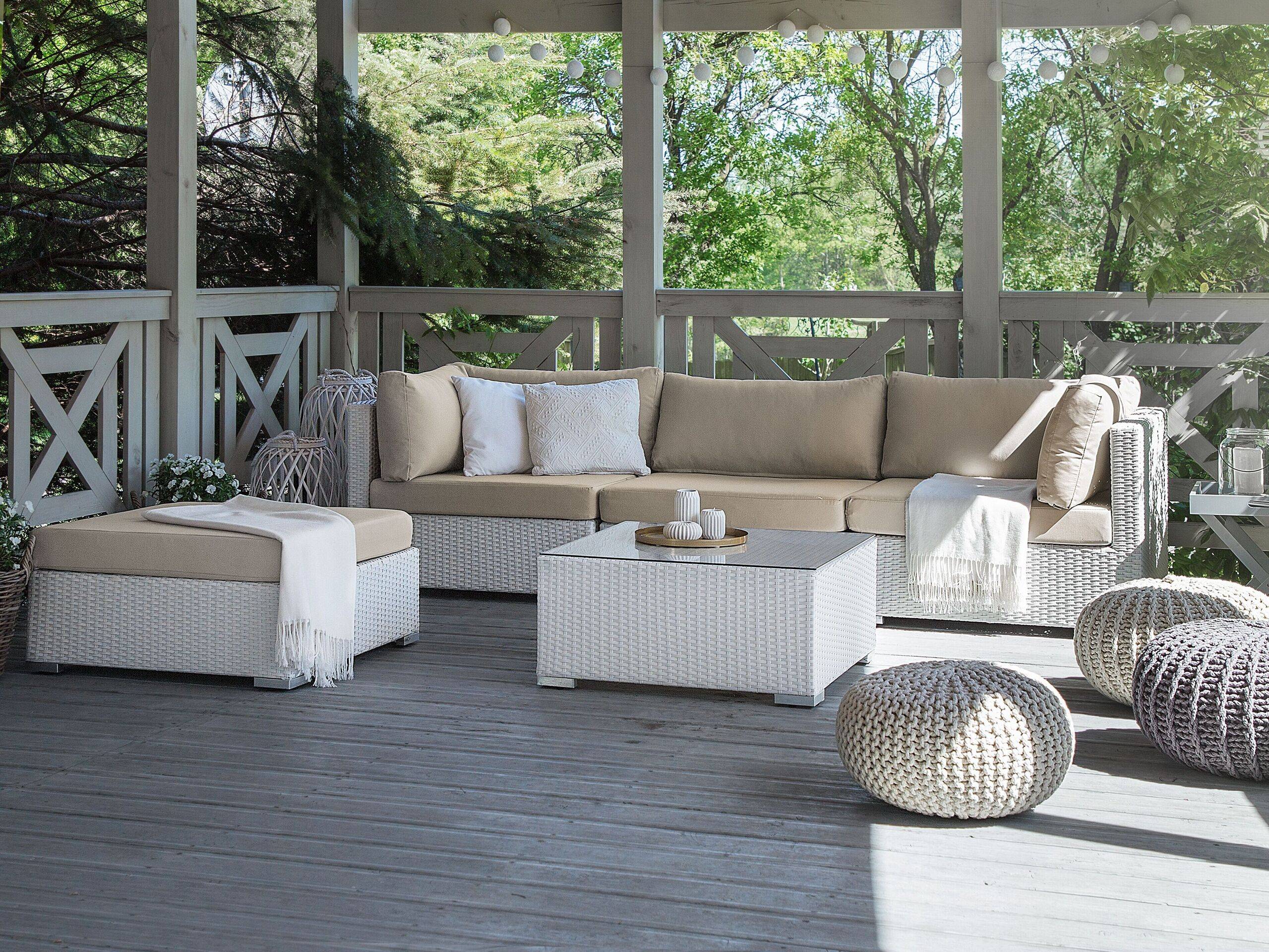 Beliani - Set de jardin, 4 Personnes Polyrotin Blanc SANO - Beliani - Imagen 1
