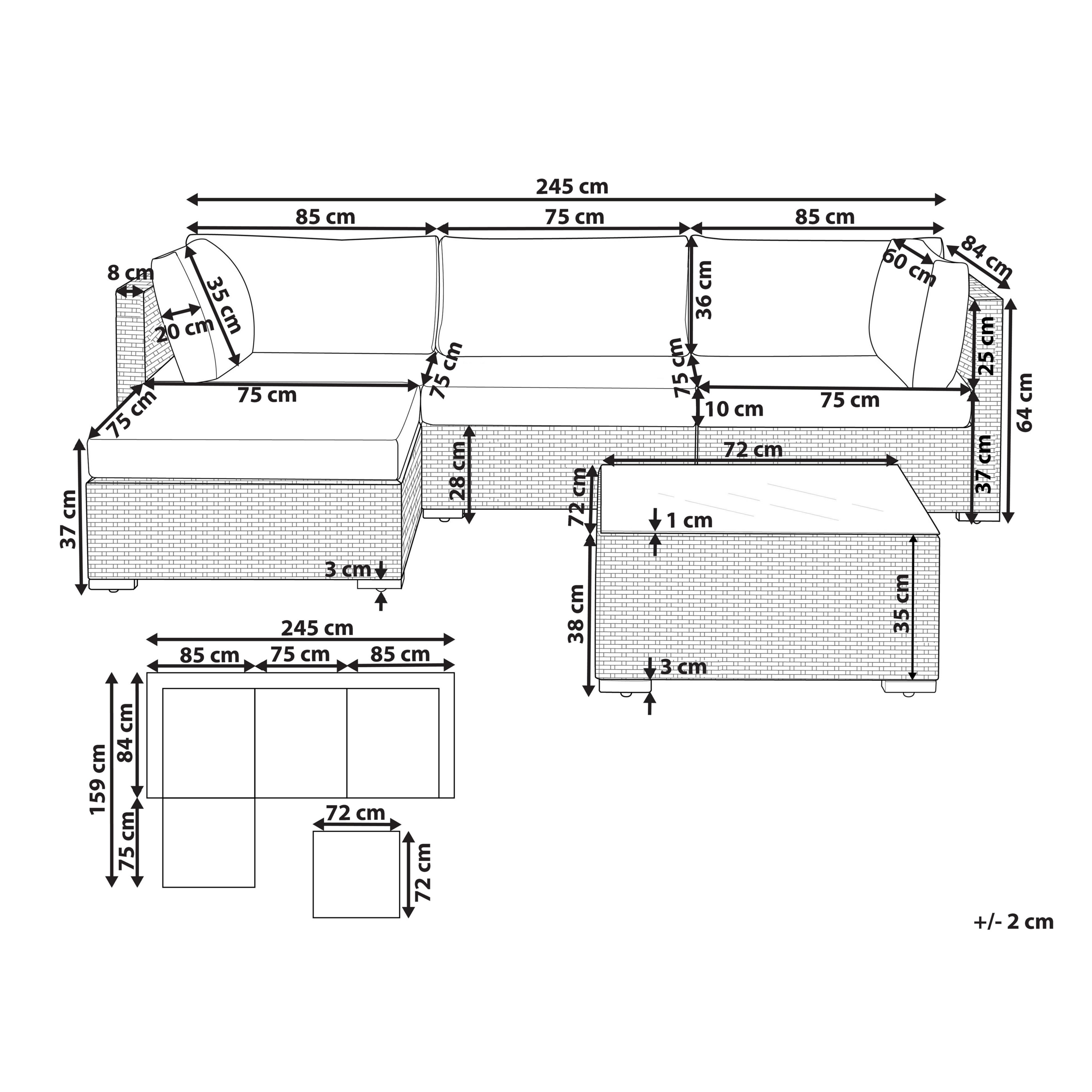 Beliani - Set de jardin, 4 Personnes Polyrotin Blanc SANO - Beliani - Imagen 3