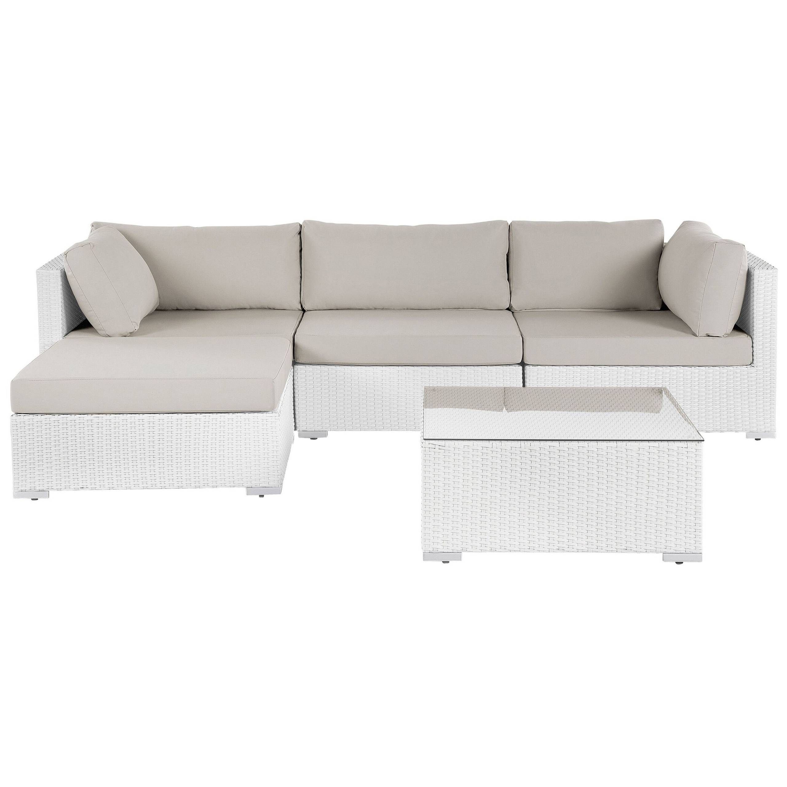 Beliani - Set de jardin, 4 Personnes Polyrotin Blanc SANO - Beliani - Imagen 2