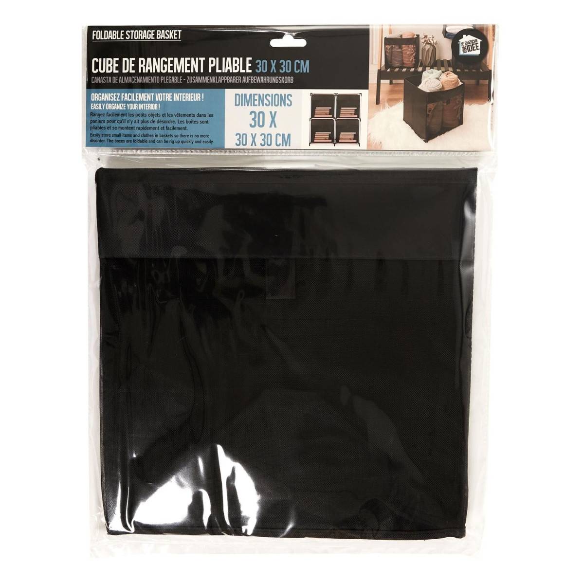 Panier à Linge Carré "Pop Up" 30cm Noir - Image 10