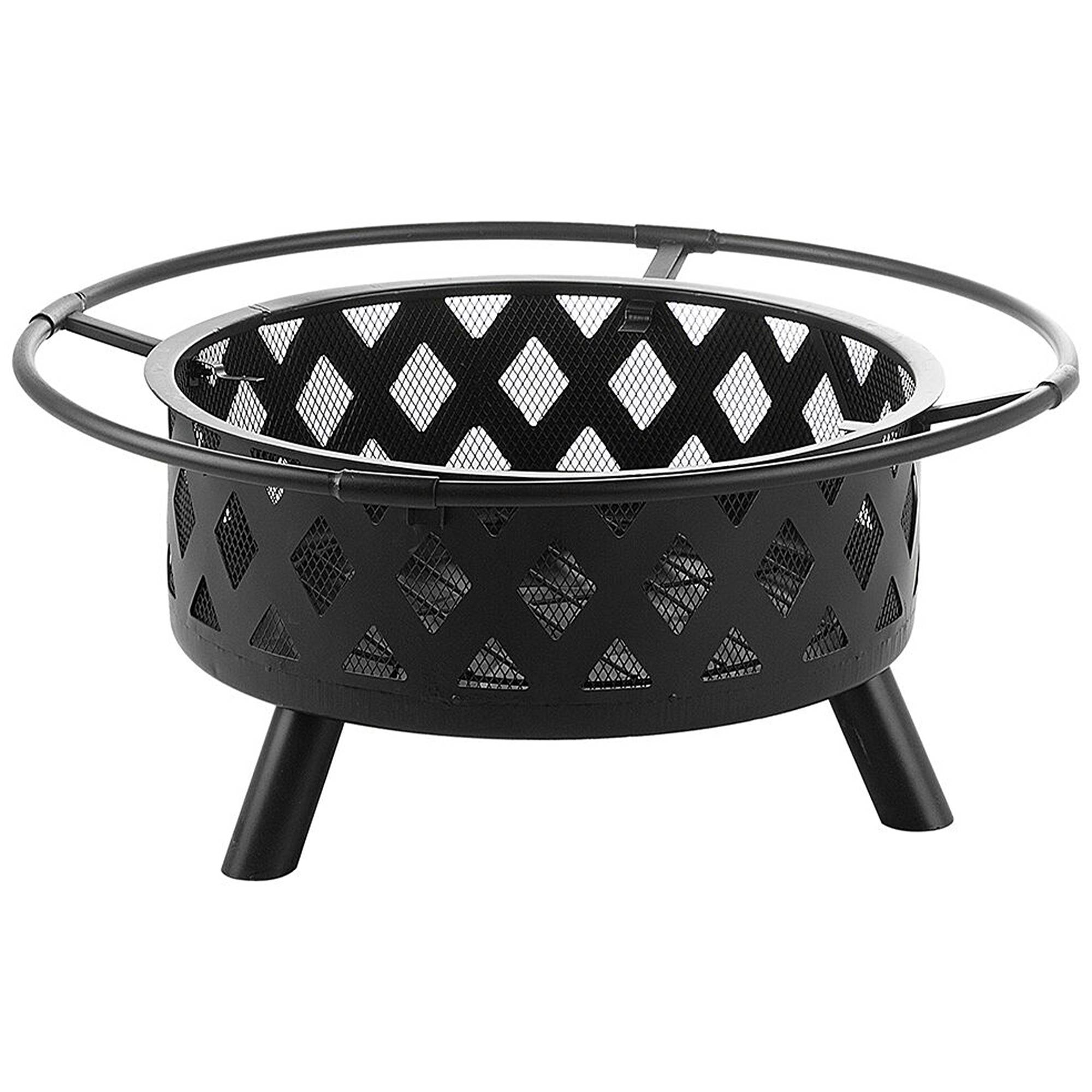 Beliani - Braséro de Jardin Rond en Acier Diamètre 58 cm avec Tisonnier, Porte Bûche et Couverture au Design Traditionnel et Boho Beliani - Imagen 5