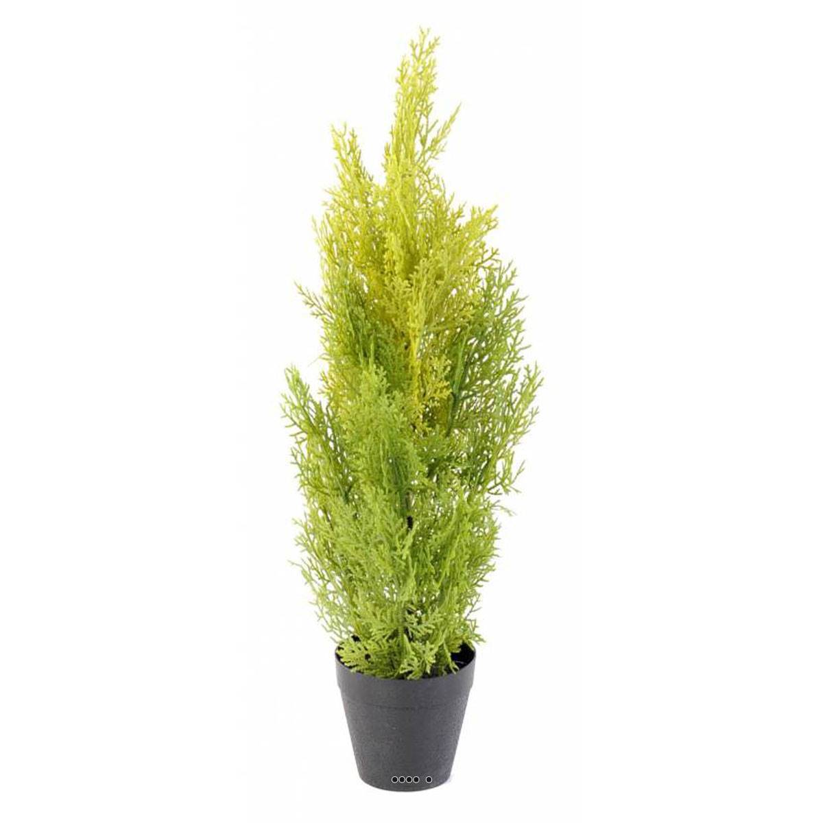 Artificielles - Cyprès artificiel en pot anti-UV pour extérieur H 60 cm Vert-jaune - dimhaut: H 60 cm - couleur: Vert-jaune