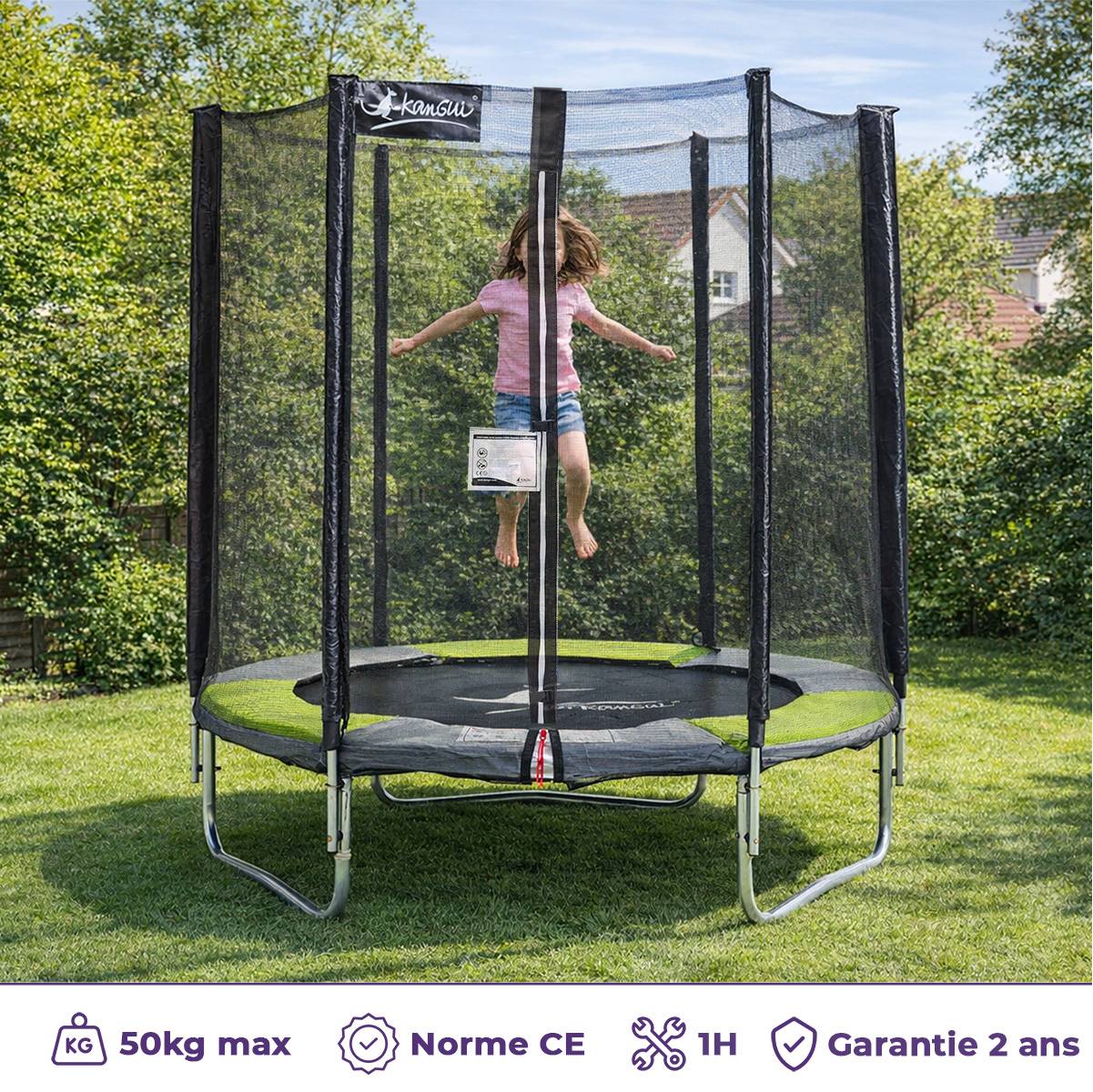 Kangui - Trampoline rond Ø 180cm avec filet de sécurité - RALLI 180 Kangui - Imagen 2