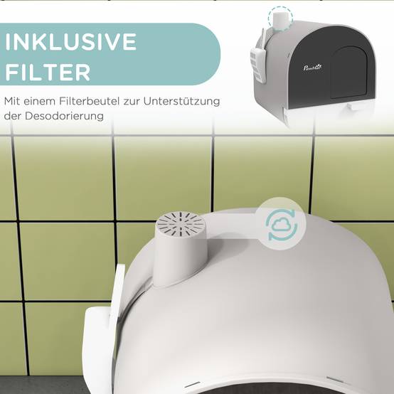 Maison de toilette pour chat avec tiroir amovible filtre anti-odeur et tapis gris noir - ComfortXL Outdoor Living - Image 8