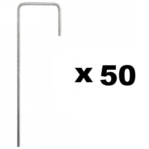 Gt Garden - Lot de 50 piquets de fixation pour jardin en acier galvanisé - Longueur 200 mm - GT GARDEN - Image 1