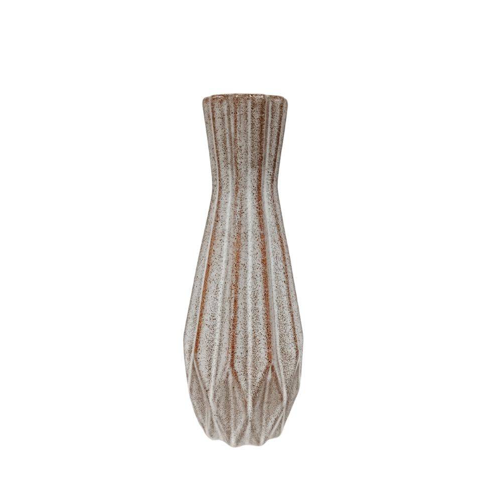 Chemin De Campagne - Vase "Origami" en céramique - gris / marron Ø.15 x Ht.50 cm Chemin de campagne - Image 1