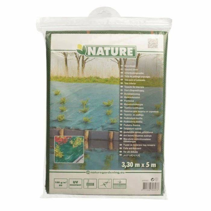 Toile de paillage paysages verte 3,30 x 5 m, traité anti UV, 100 g/m² - Bâche de sol anti mauvaises herbes - Image 3