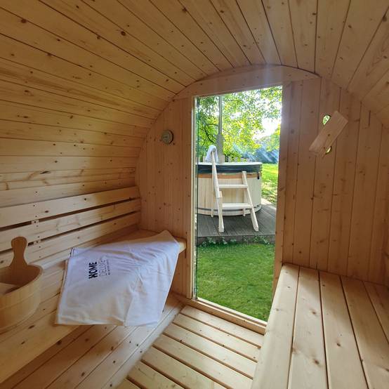Sauna tonneau extérieur HOME DELUXE LAHTI M - 195 x 120 cm pour 2 personnes - Image 6