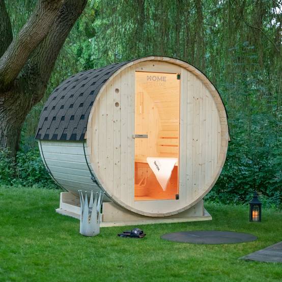 Sauna tonneau extérieur HOME DELUXE LAHTI M - 195 x 120 cm pour 2 personnes - Image 3